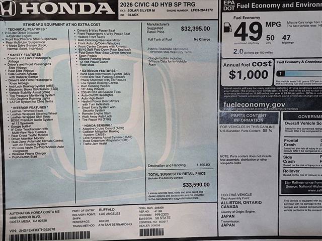 New 2026 Honda Civic Sport Touring image 17