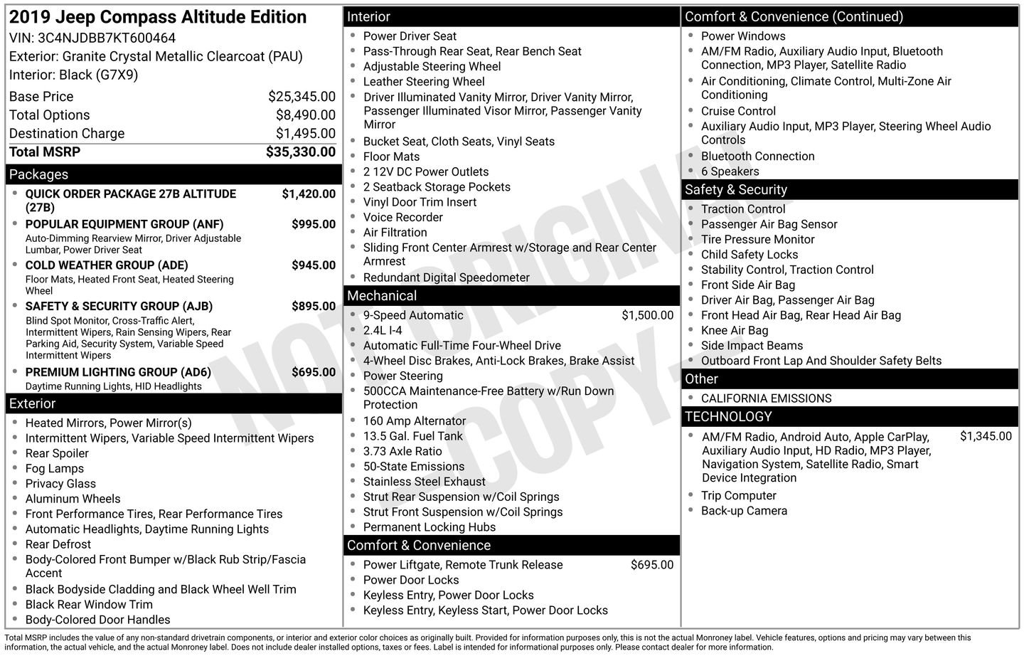 Used 2019 Jeep Compass Altitude AWD/4WD image 24