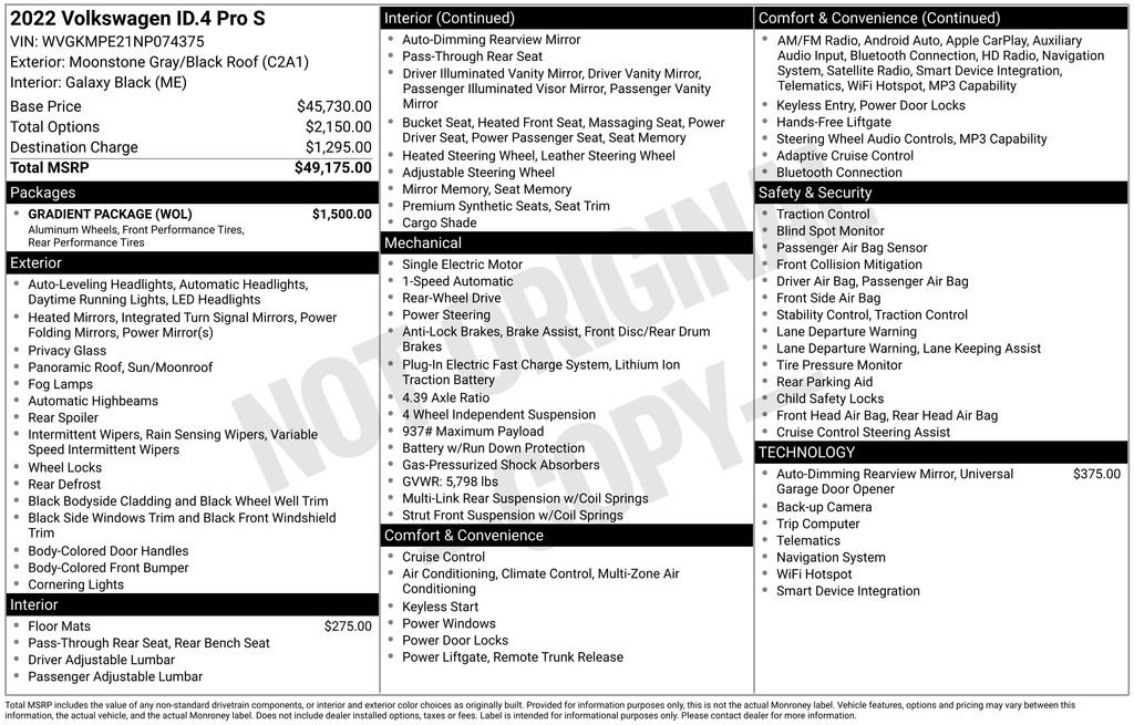 Certified 2022 Volkswagen ID.4 Pro S w/ Gradient Package RWD image 40