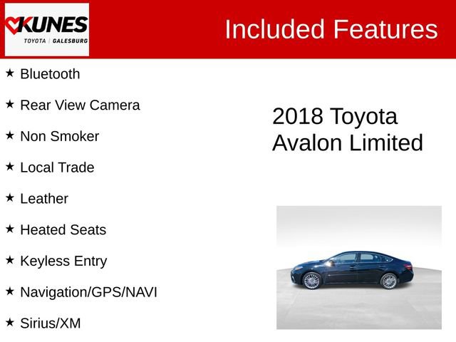 Used 2018 Toyota Avalon Limited w/ Carpet Mat Package FWD image 2