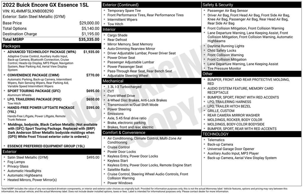 Used 2022 Buick Encore GX Essence w/ Advanced Technology Package image 7