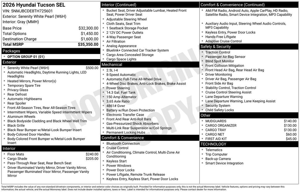 New 2026 Hyundai Tucson SEL AWD/4WD image 6