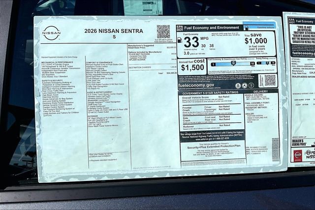 New 2026 Nissan Sentra S w/ Floor Mat Package image 12