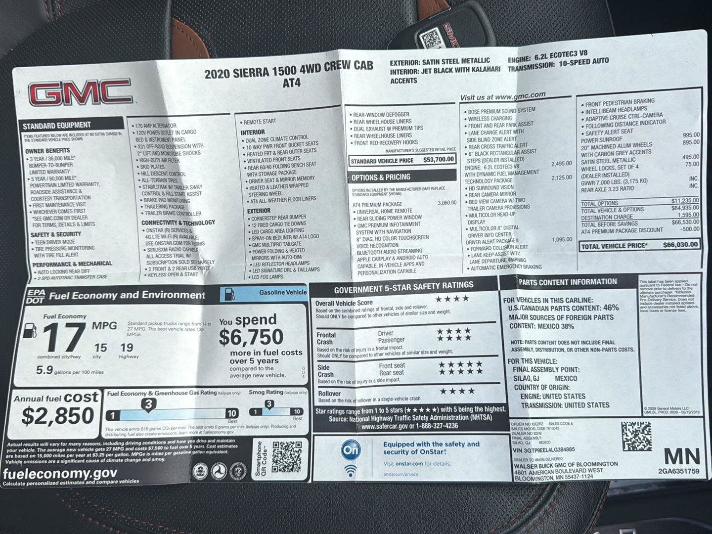 Used 2020 GMC Sierra 1500 AT4 w/ AT4 Premium Package AWD/4WD image 10