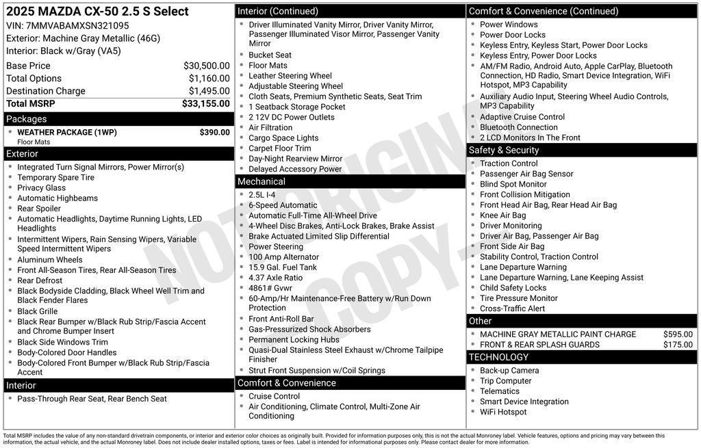 Certified 2025 MAZDA CX-50 AWD 2.5 S w/ Weather Package image 2