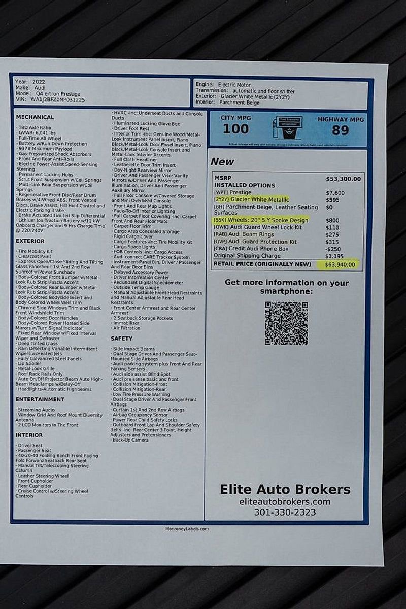 Used 2022 Audi Q4 e-tron Prestige image 55