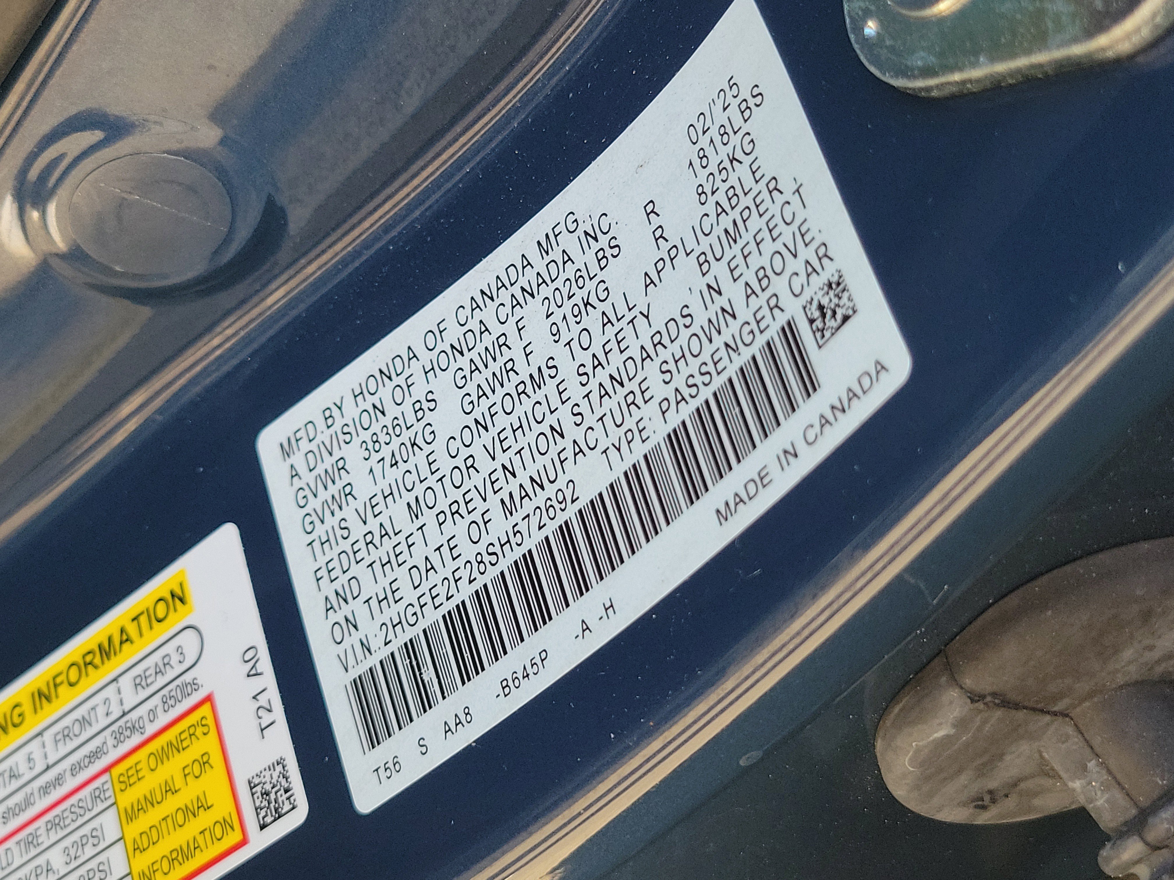 Certified 2025 Honda Civic LX image 30