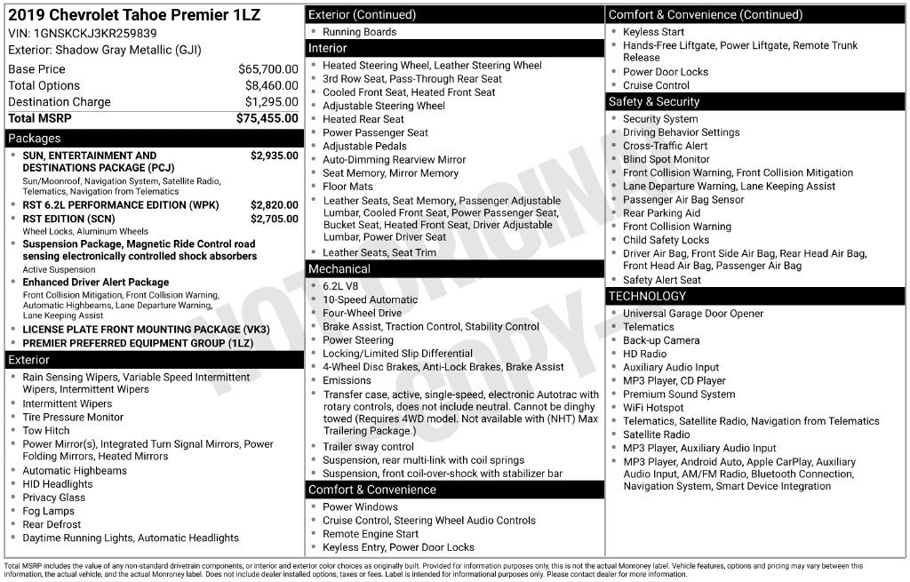 Used 2019 Chevrolet Tahoe Premier AWD/4WD image 6