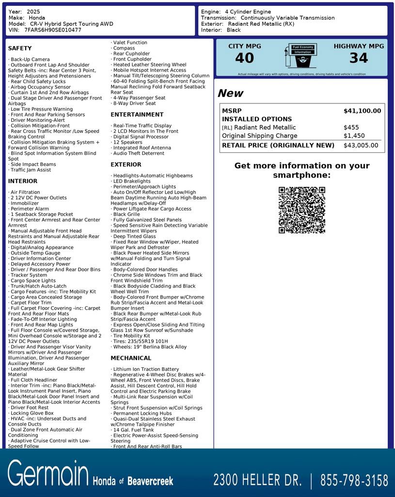 Used 2025 Honda CR-V Sport Touring image 34