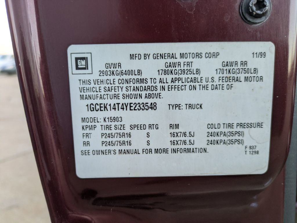 Used 2000 Chevrolet Silverado 1500 LS w/ Firm Ride Suspension Pkg image 16