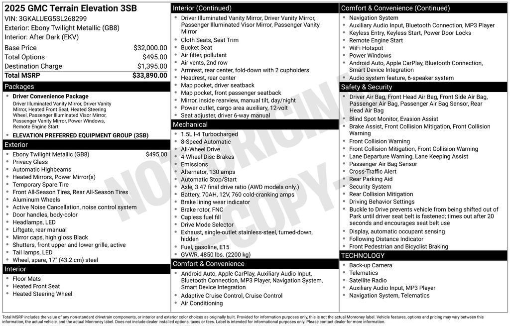 Used 2025 GMC Terrain Elevation image 3