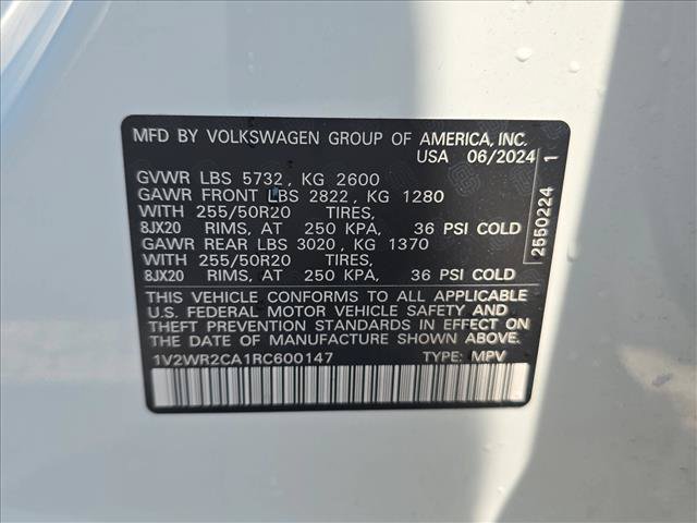 Used 2024 Volkswagen Atlas SE w/ Black Wheel Package FWD image 30