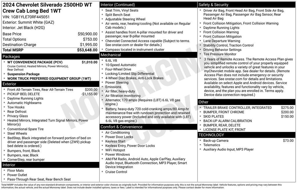 New 2024 Chevrolet Silverado 2500 W/T w/ WT Convenience Package image 33