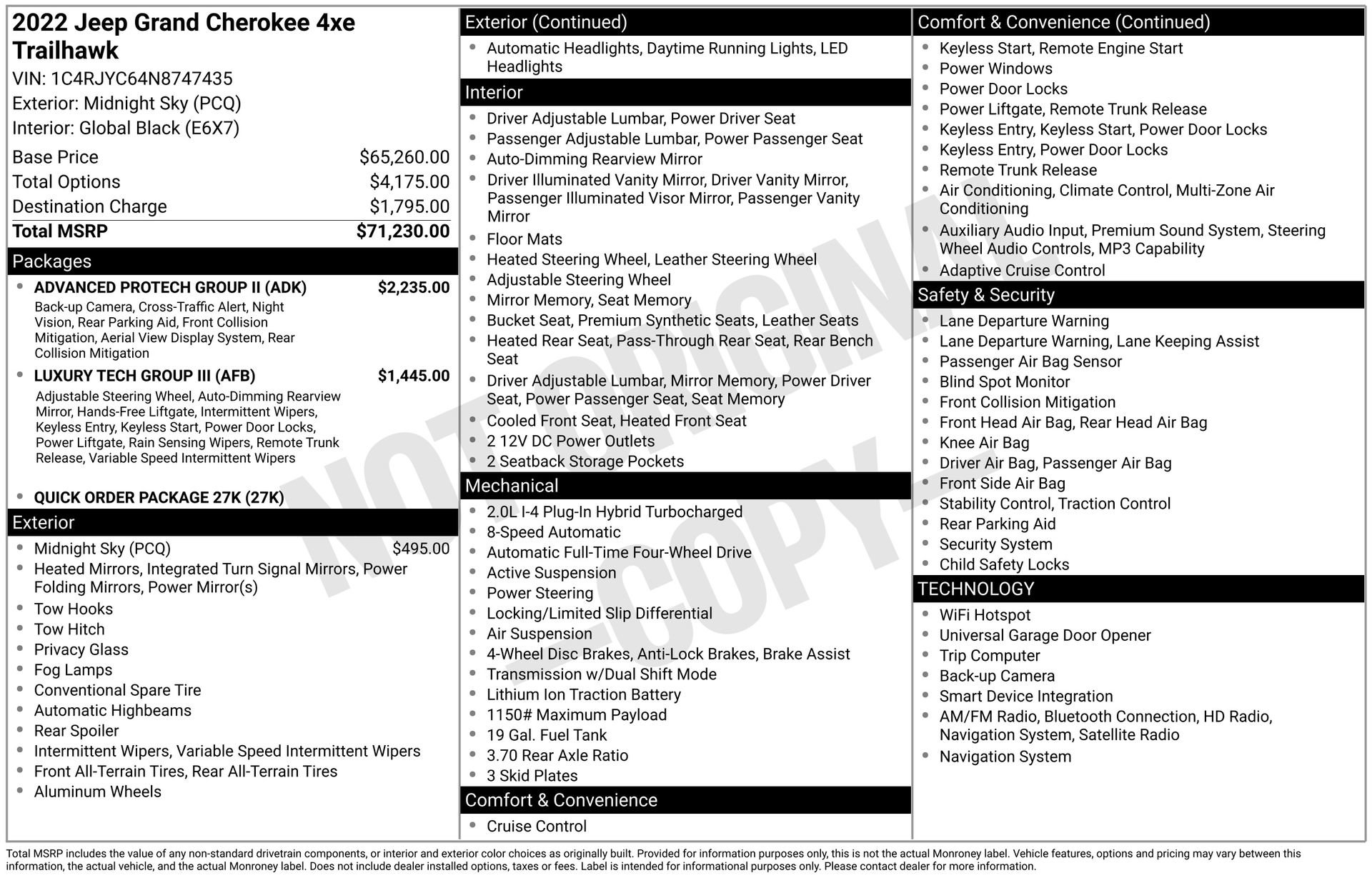 Used 2022 Jeep Grand Cherokee Trailhawk w/ Advanced Protech Group II image 3