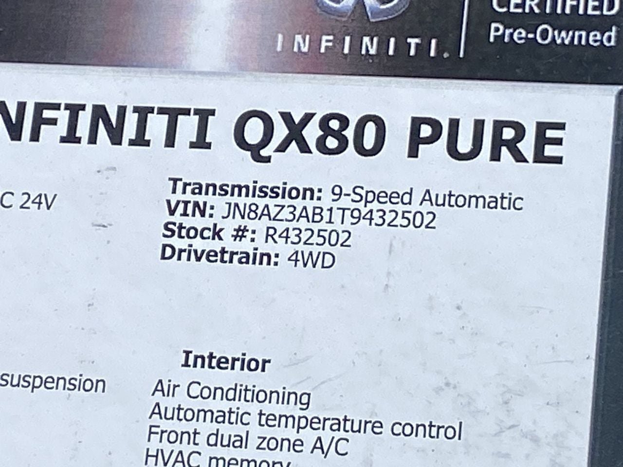 Certified 2026 INFINITI QX80 Pure w/ Cargo Package AWD/4WD image 36
