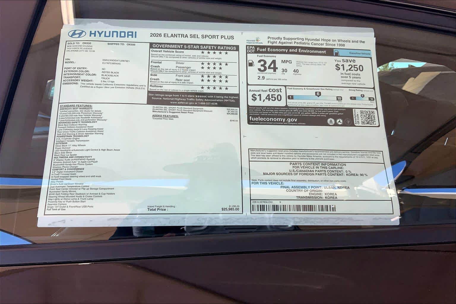 New 2026 Hyundai Elantra SEL Sport FWD image 18