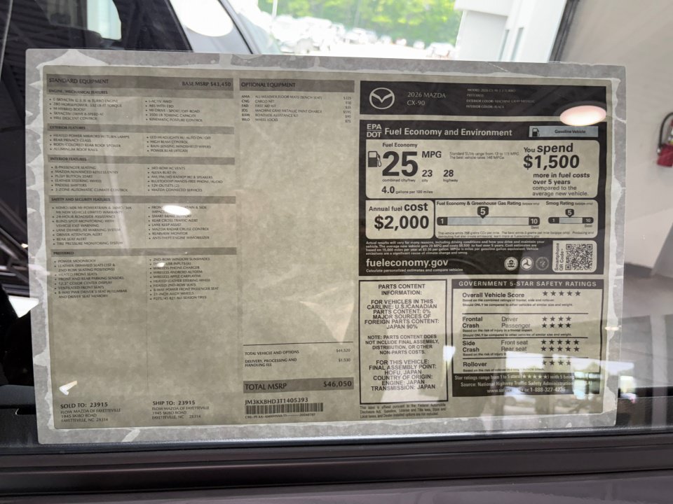 New 2026 MAZDA CX-90 3.3 Turbo w/ Preferred Package AWD/4WD image 33