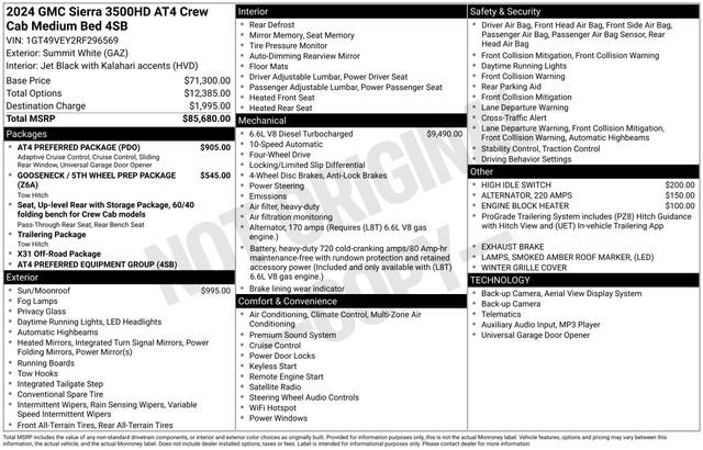 Used 2024 GMC Sierra 3500 AT4 w/ AT4 Preferred Package image 36