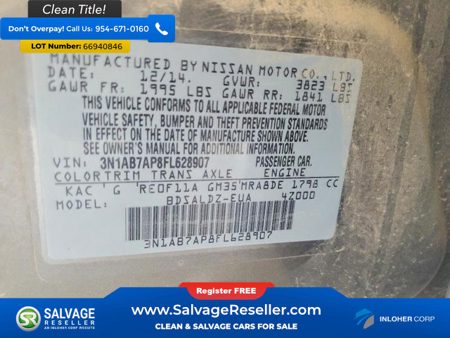 Used 2015 Nissan Sentra SV FWD image 16