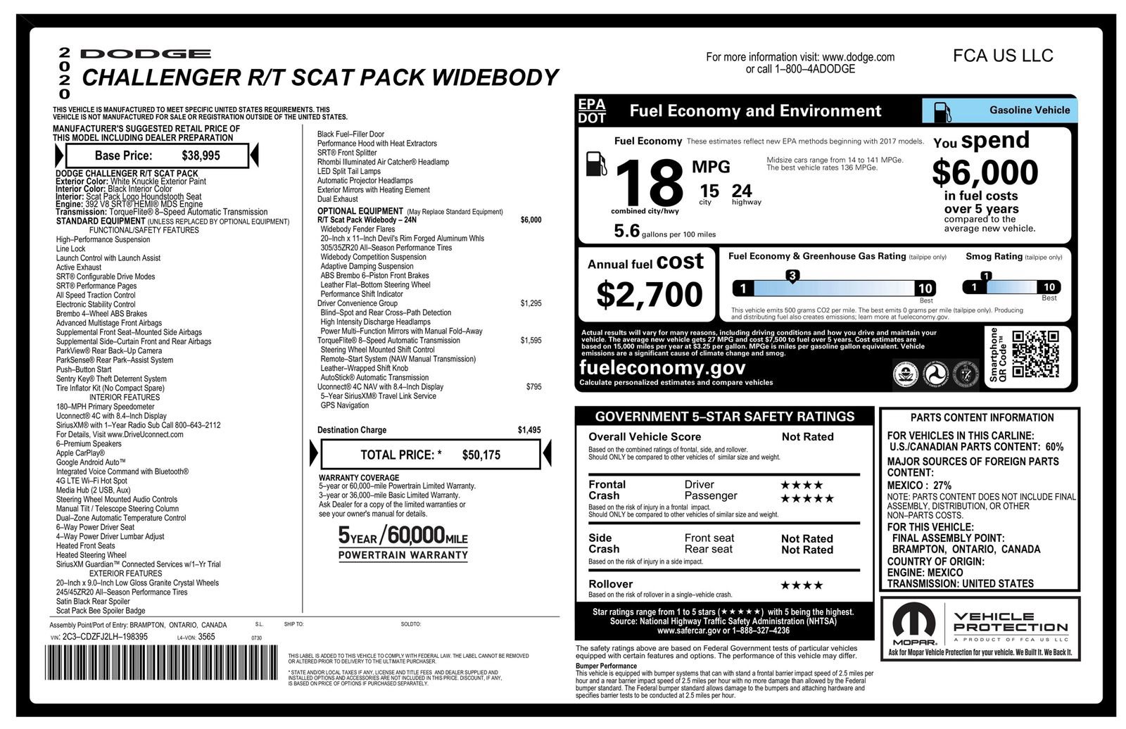 Used 2020 Dodge Challenger R/T Scat Pack RWD image 15