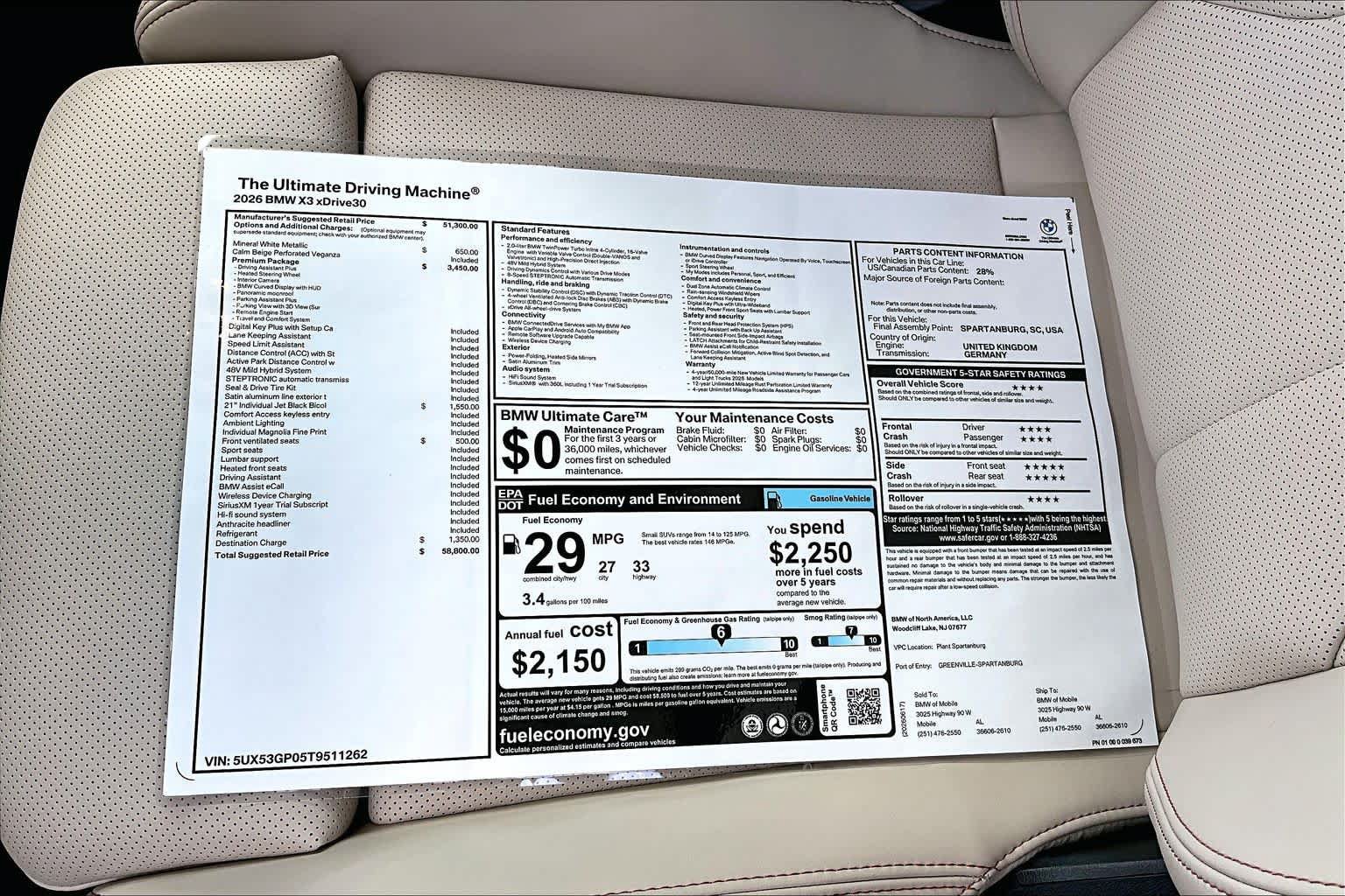 New 2026 BMW X3 xDrive30i w/ Premium Package AWD/4WD image 19