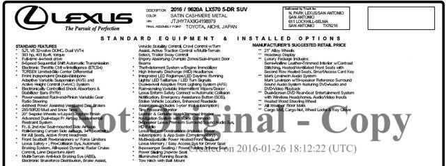 Used 2016 Lexus LX 570 4WD image 2