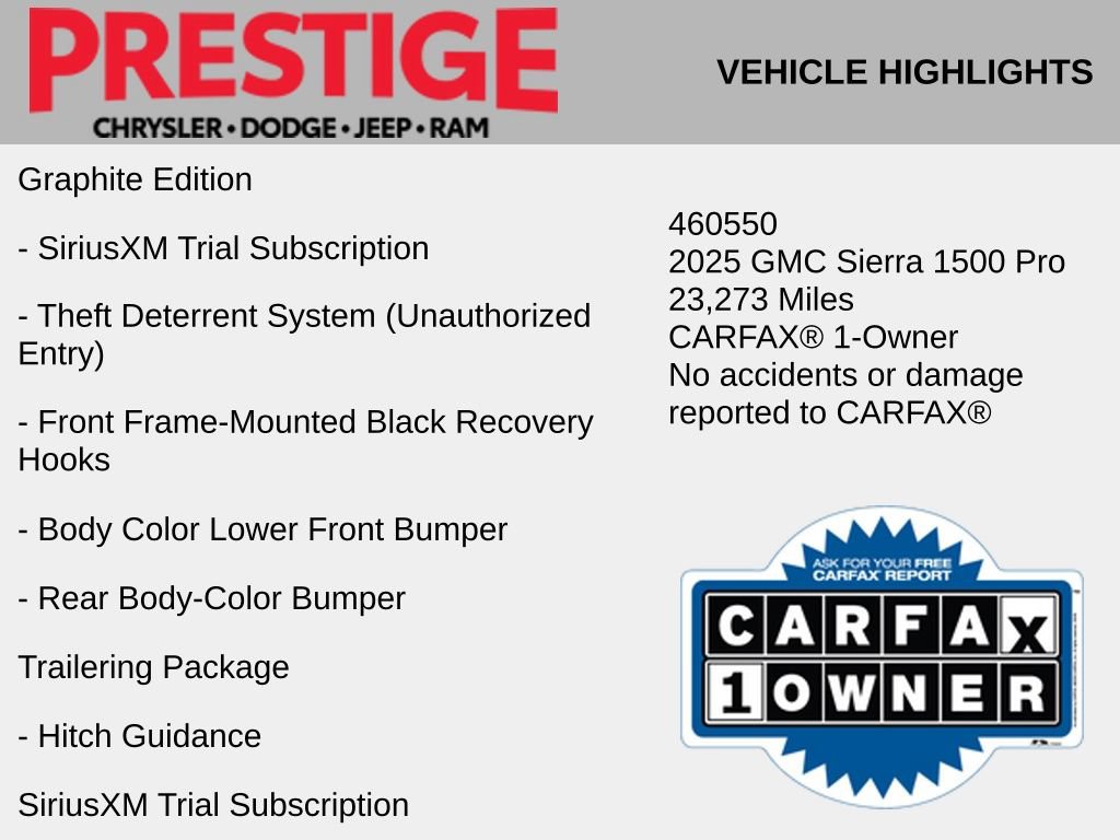Used 2025 GMC Sierra 1500 Pro w/ Graphite Edition RWD image 8