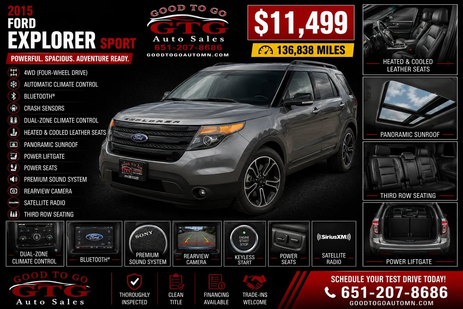Used 2015 Ford Explorer Sport AWD/4WD image 1