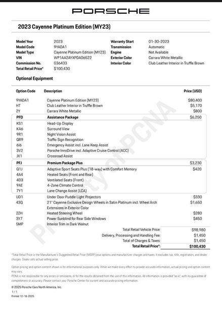 Used 2023 Porsche Cayenne Platinum Edition image 23