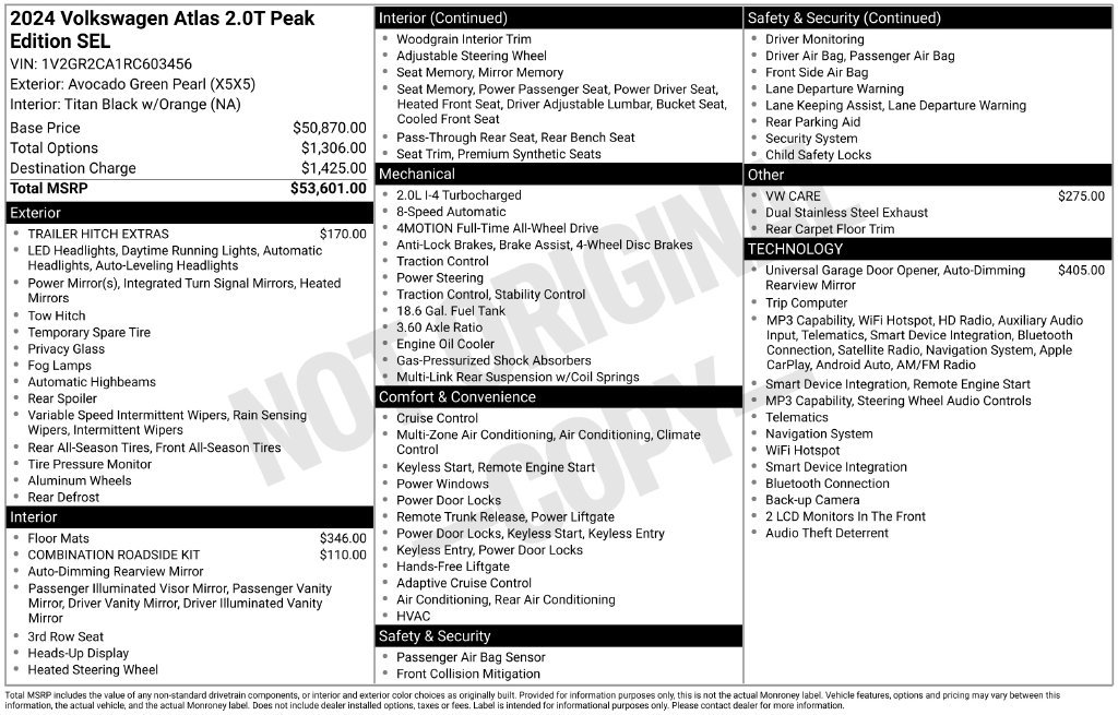 Used 2024 Volkswagen Atlas Peak Edition SEL AWD/4WD image 41