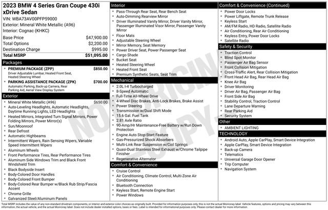 Certified 2023 BMW 430i Gran Coupe xDrive w/ M Sport Package image 42