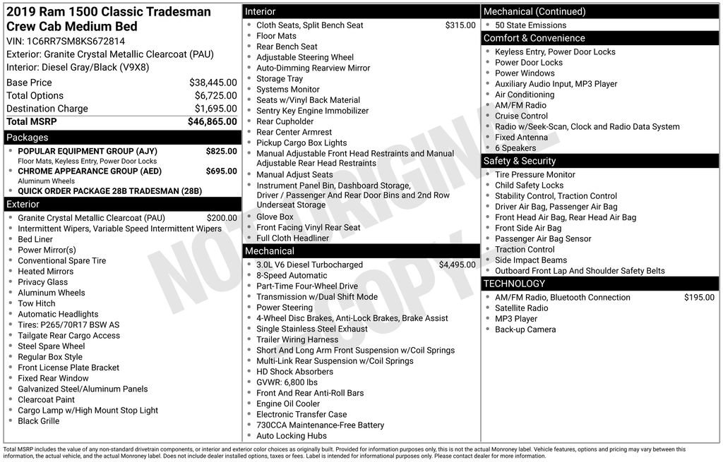 Used 2019 RAM 1500 Tradesman w/ Popular Equipment Group image 4
