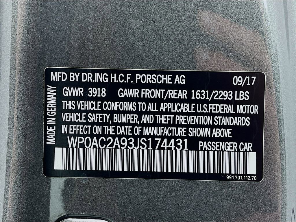 Certified 2018 Porsche 911 GT3 w/ Sport Chrono Package RWD image 27