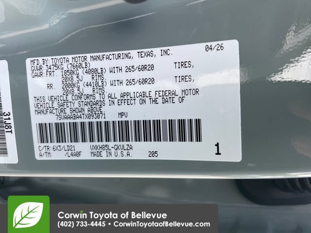 New 2026 Toyota Sequoia Limited AWD/4WD image 23
