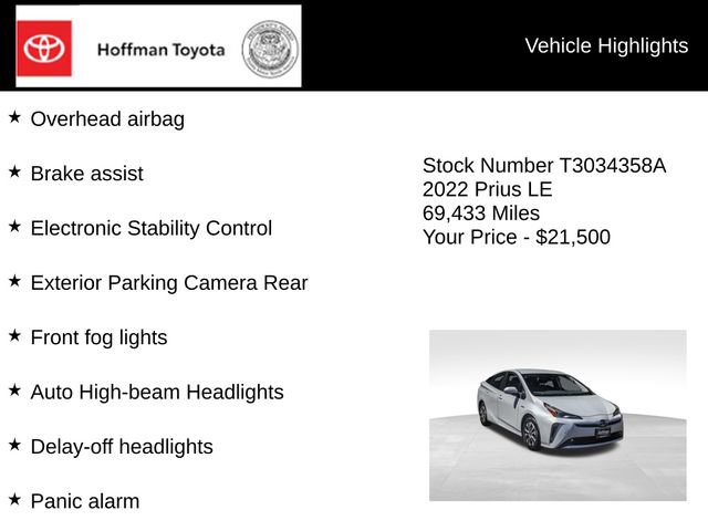 Used 2022 Toyota Prius LE AWD/4WD image 20