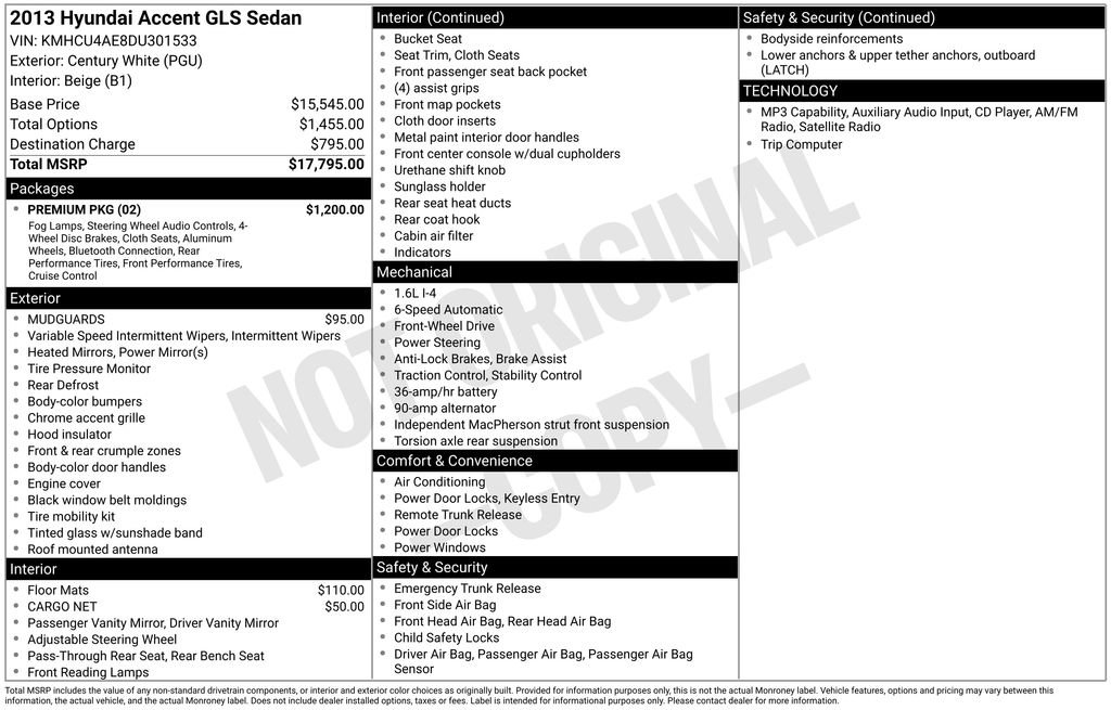 Used 2013 Hyundai Accent GLS w/ Premium Pkg FWD image 4