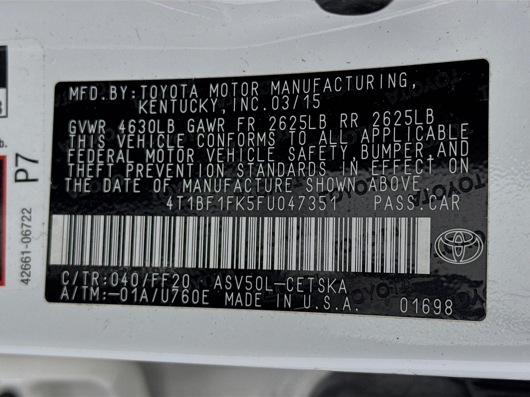 Used 2015 Toyota Camry SE FWD image 28
