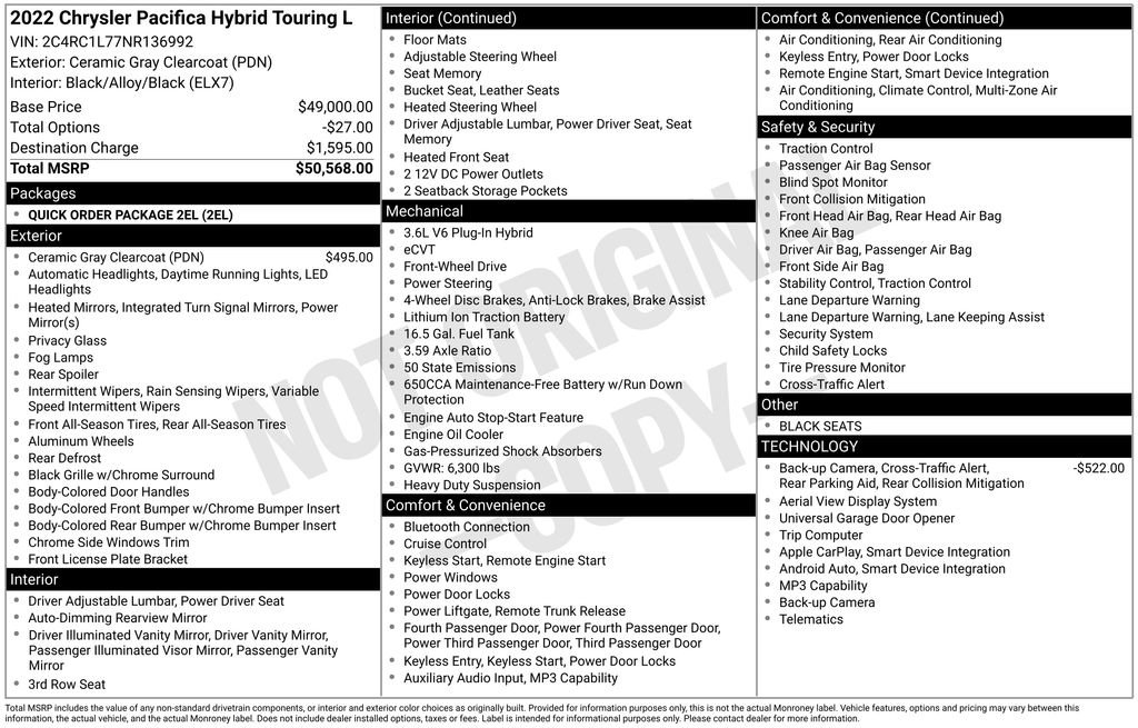Used 2022 Chrysler Pacifica Touring-L image 47