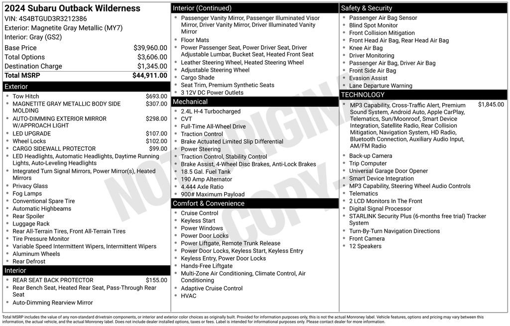 Used 2024 Subaru Outback Wilderness AWD/4WD image 3