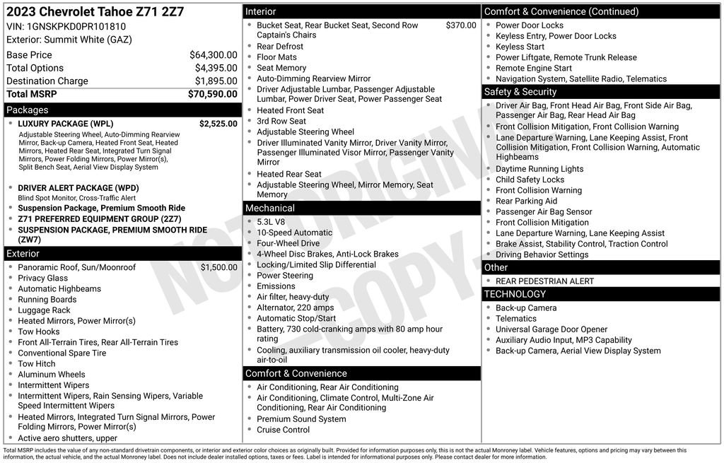 Certified 2023 Chevrolet Tahoe Z71 w/ Luxury Package AWD/4WD image 34