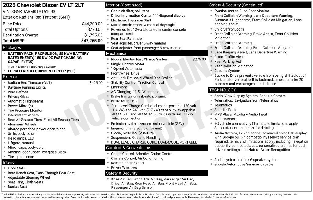New 2026 Chevrolet Blazer EV LT FWD image 10