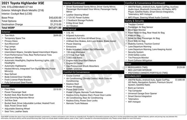 Used 2021 Toyota Highlander XSE image 37