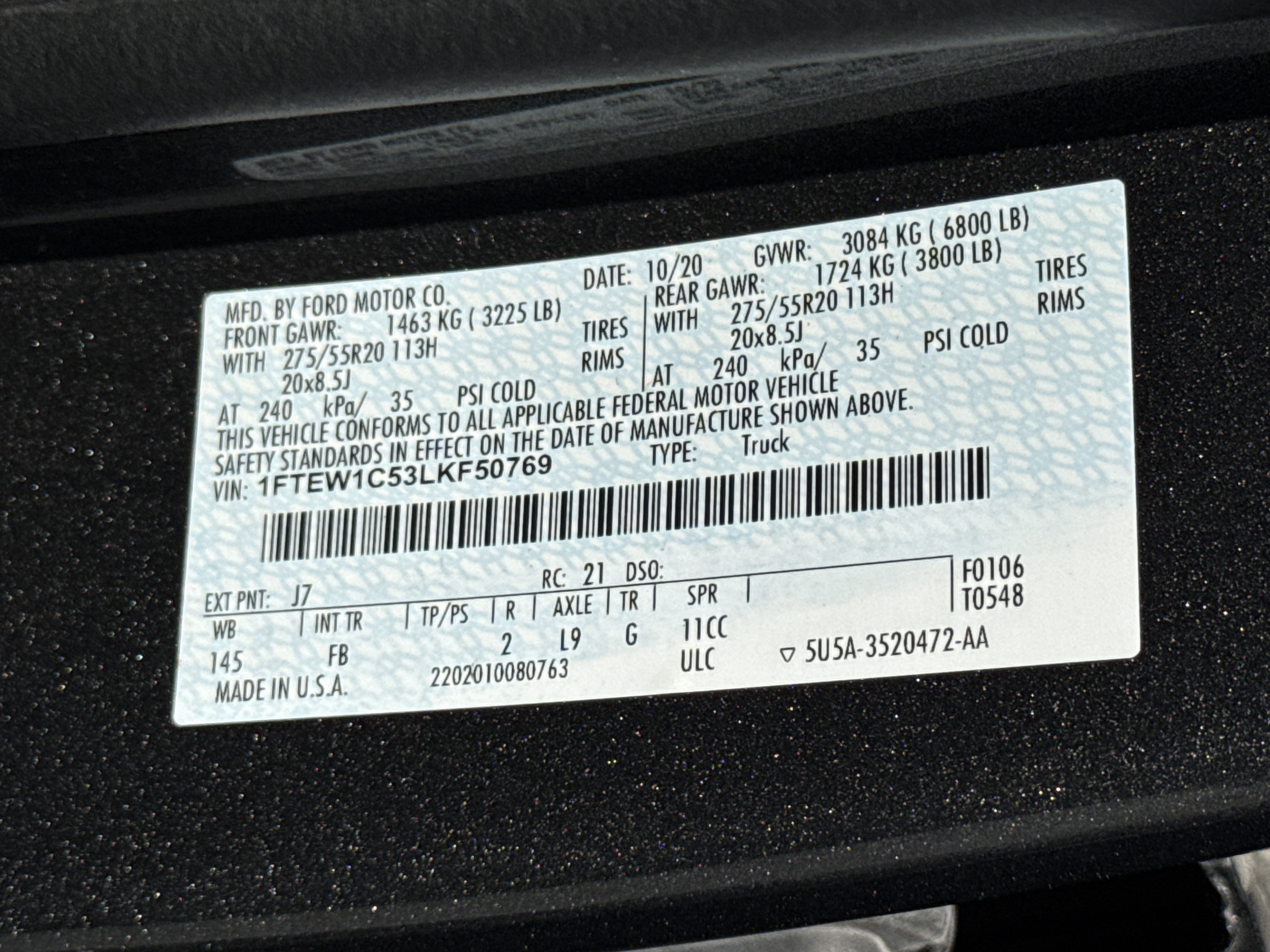 Used 2020 Ford F150 XLT w/ Equipment Group 302A Luxury RWD image 35