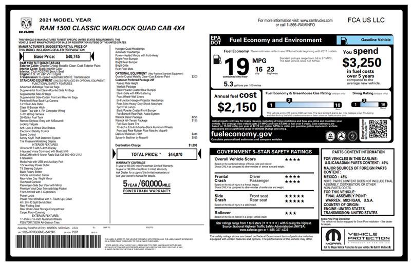 Used 2021 RAM 1500 Classic Warlock w/ Warlock Decor Package image 3