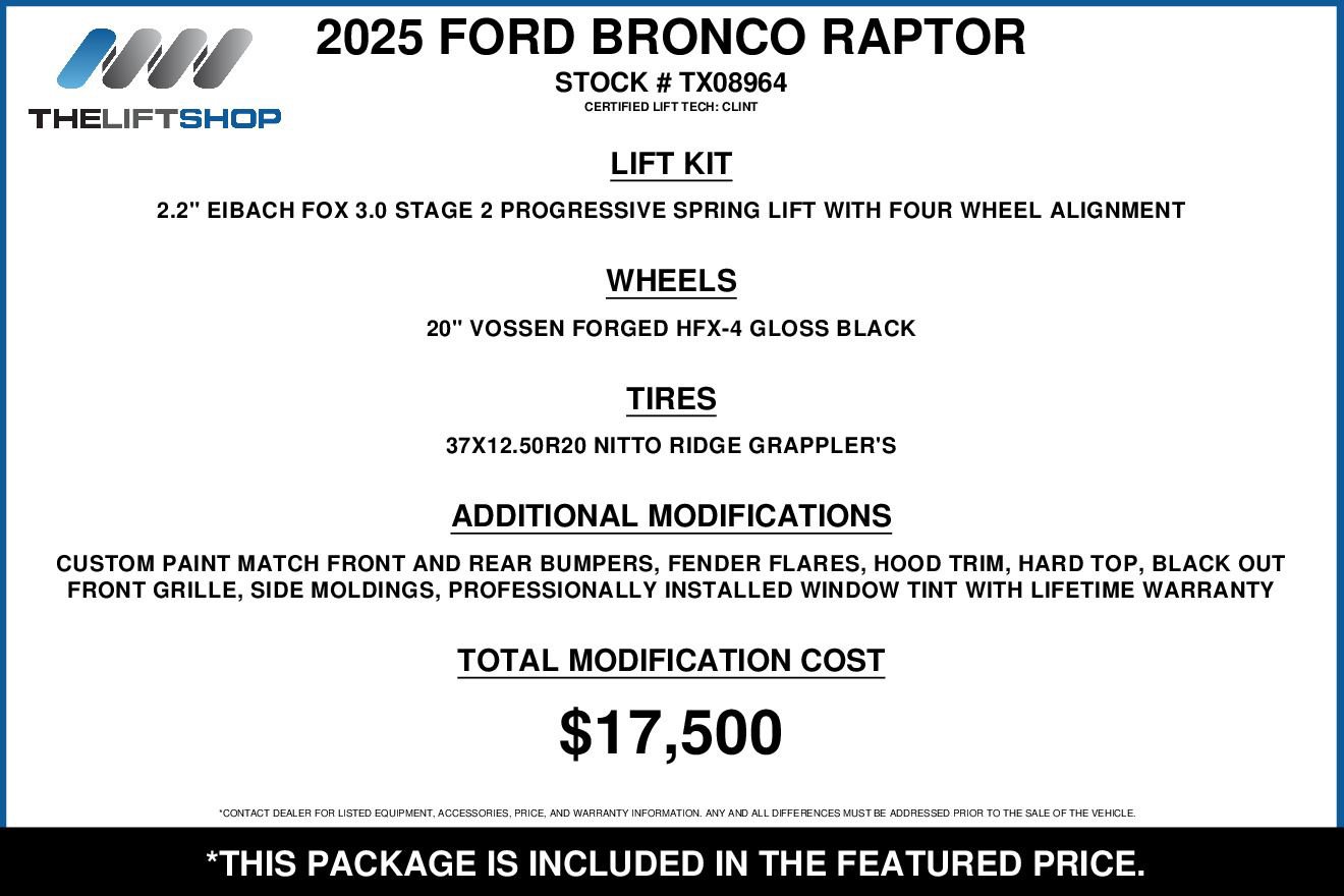 Used 2025 Ford Bronco Raptor AWD/4WD image 2