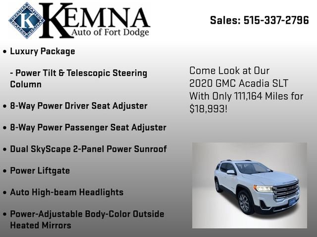 Used 2020 GMC Acadia SLT w/ Premium Package image 19