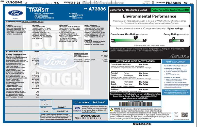 Used 2023 Ford Transit 250 Low Roof w/ Exterior Upgrade Package image 3