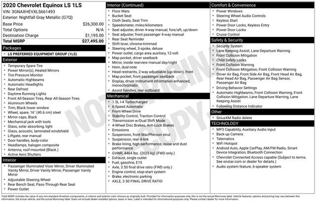 Used 2020 Chevrolet Equinox LS FWD image 15