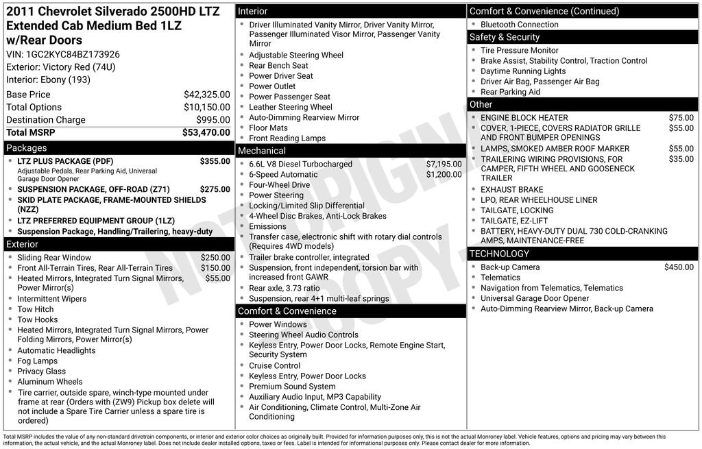Used 2011 Chevrolet Silverado 2500 LTZ w/ LTZ Plus Package AWD/4WD image 13