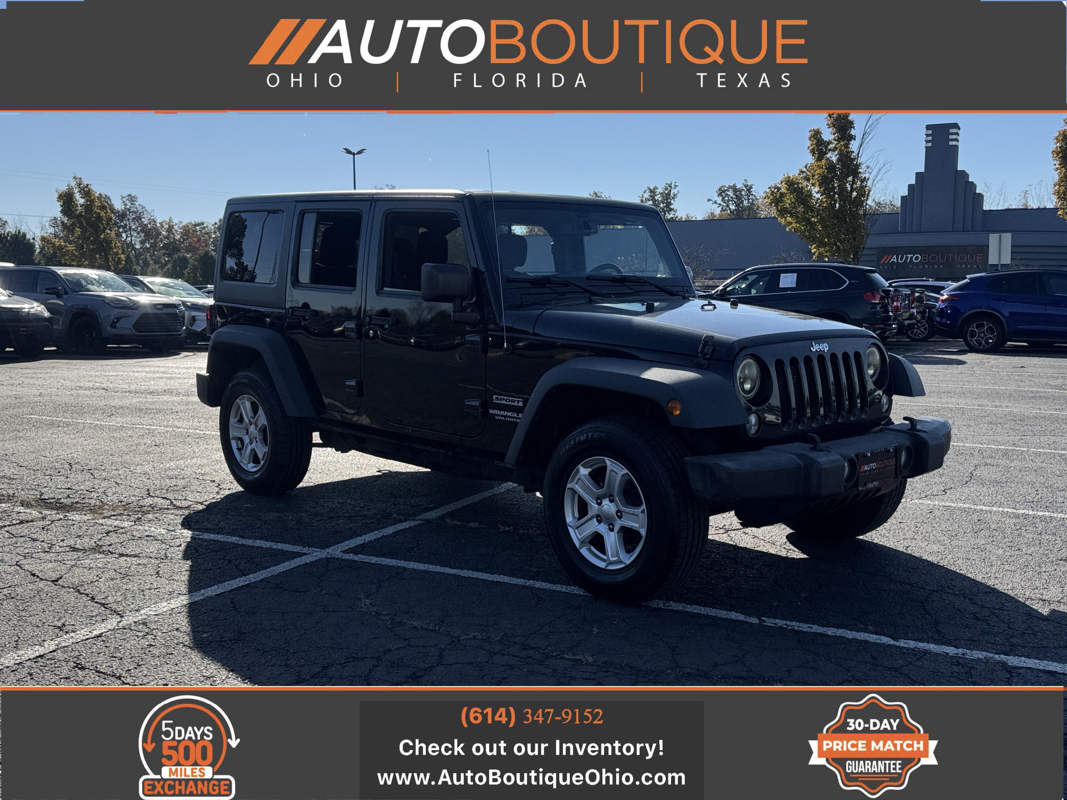 Used 2017 Jeep Wrangler Unlimited Sport w/ Quick Order Package 24S AWD/4WD image 1